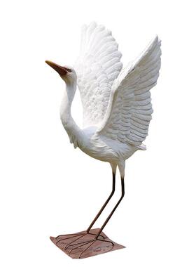 玻璃钢雕塑厂家公司户外园林动物白鹭树脂工艺品摆件手工艺术雕塑