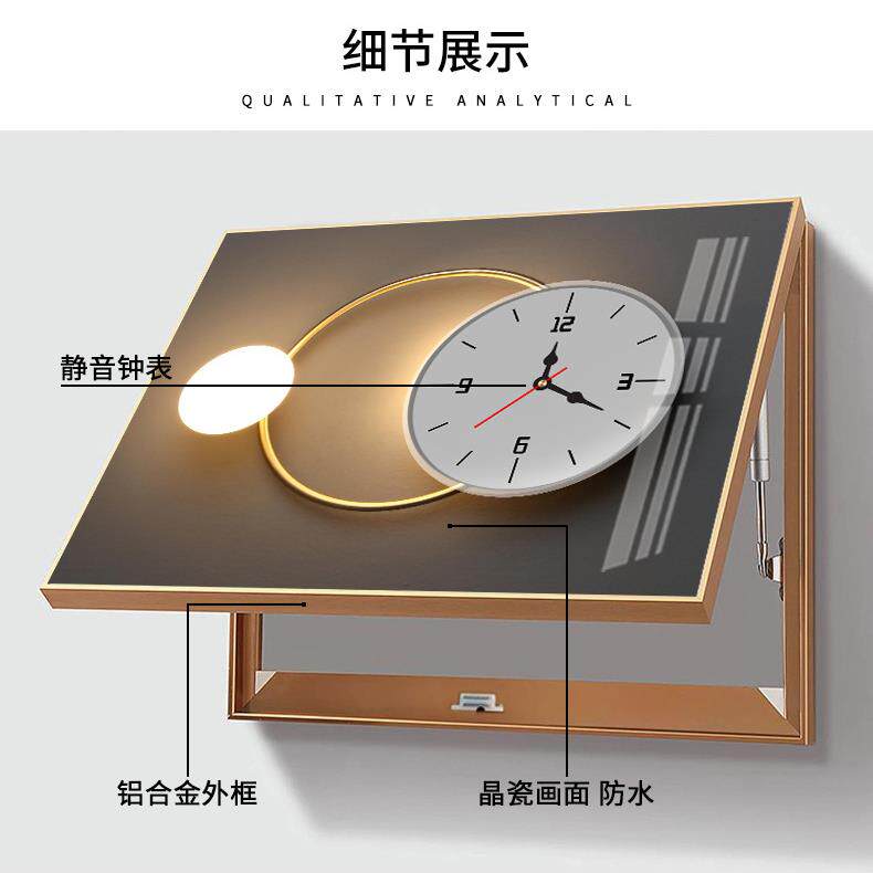 电表箱装饰画带钟表电表盒装饰2021新款遮挡配电箱电闸箱挂画时钟
