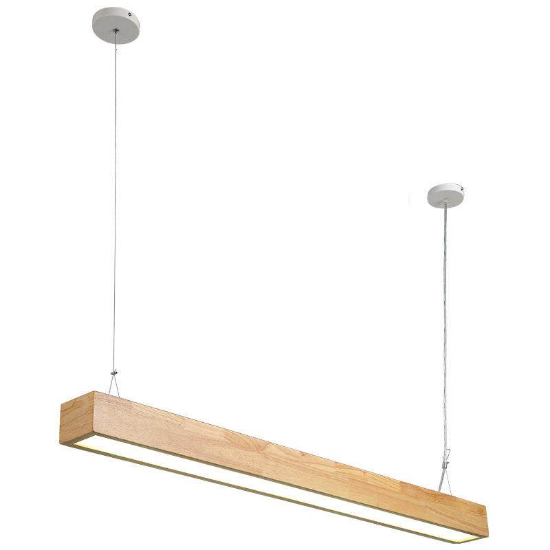 北欧实木led办公室长条吊灯原木餐厅茶室工作室日式吧台餐桌吊灯,家装灯饰光源,智能吊灯,淘宝优惠券,粉丝福利购,淘宝优惠卷