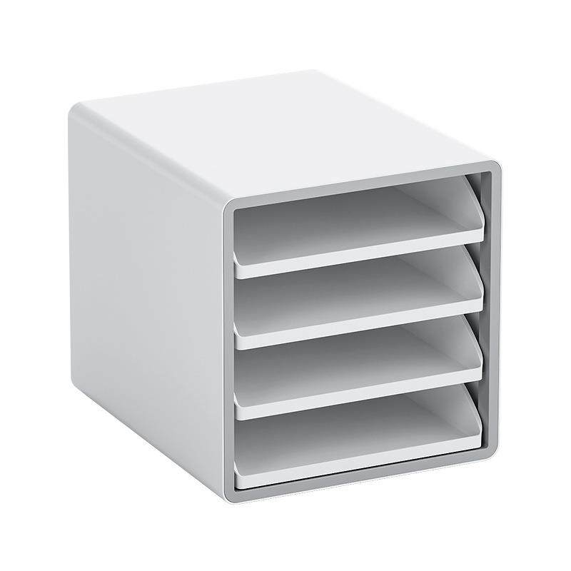 办公室桌面开放式多层文件整理架A4文件分层抽屉收纳盒文具储物盒