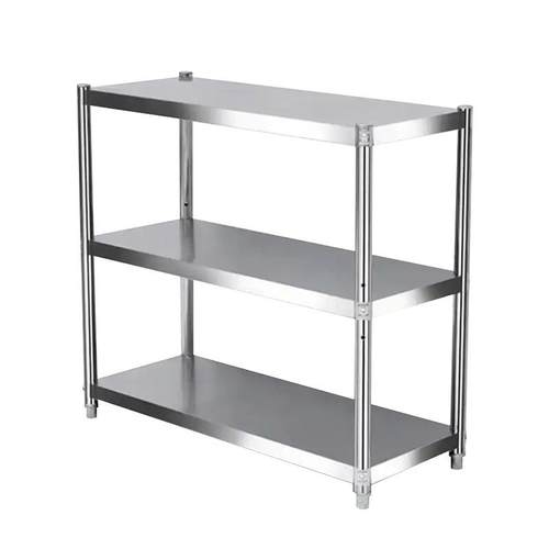 不锈钢厨房置物架落地三层整理货架微波炉烤箱架橱柜放菜锅架子