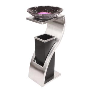 酒店宾馆大堂电梯口立式垃圾桶写字楼灭烟S形新概念不锈钢垃圾桶