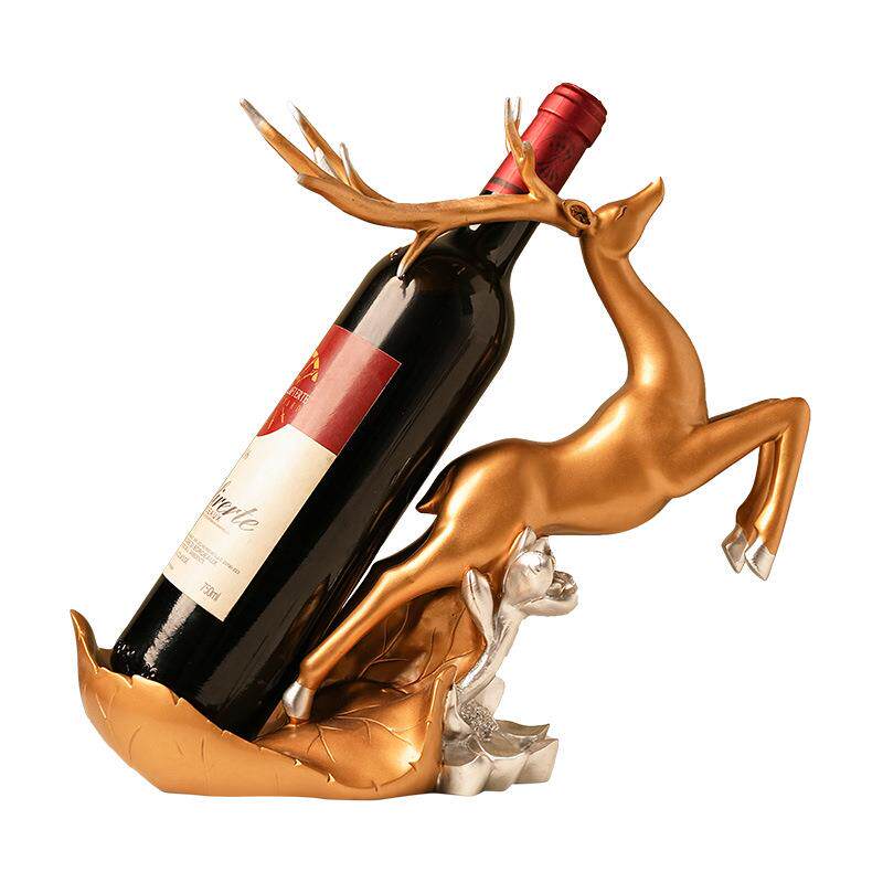 贝汉美创意麋鹿酒架摆件轻奢客厅新中式家居玄关酒柜装饰年会送礼