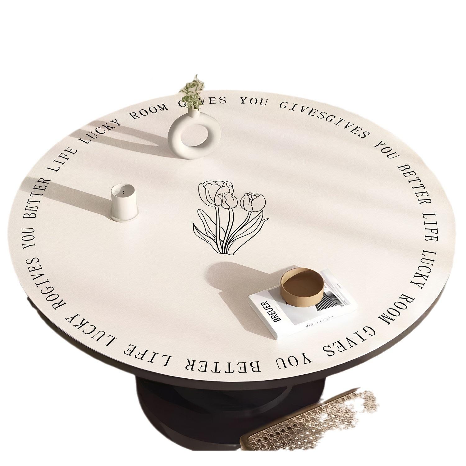 圆耐脏桌垫防烫形免洗皮革餐桌小圆水桌高级9.15-1f防感防滑餐桌