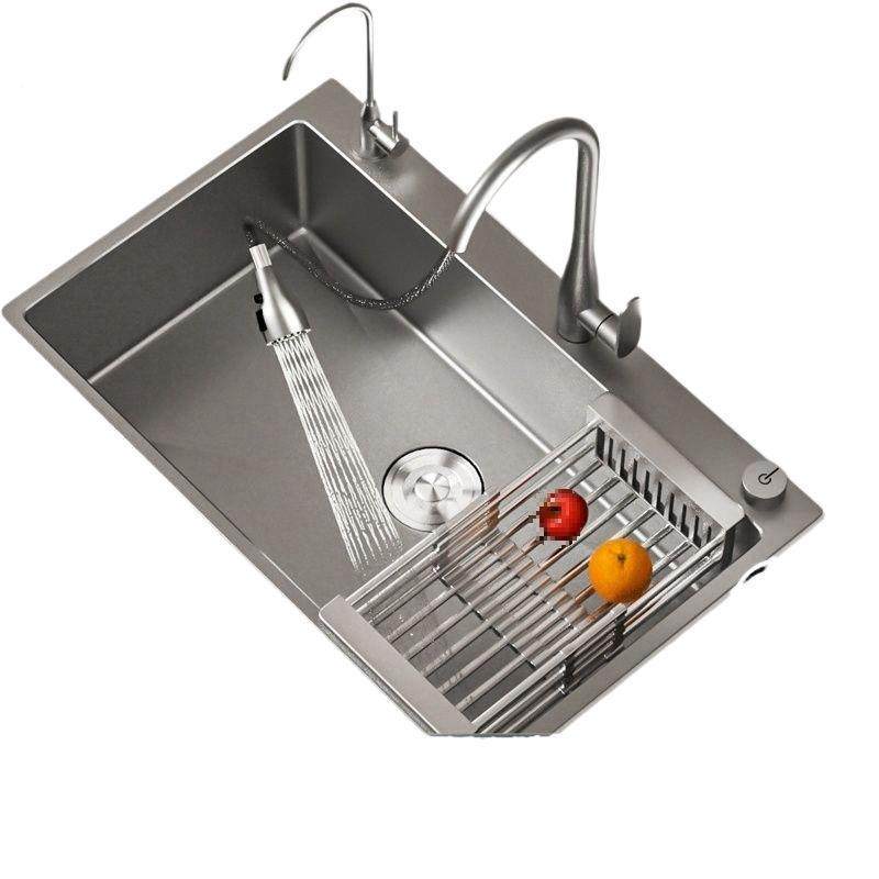 304不锈钢加厚MDK灰色枪纳米水槽单槽家用厨房洗台大上碗水池洗菜,家装主材,水槽单品,淘宝优惠券,粉丝福利购,淘宝优惠卷