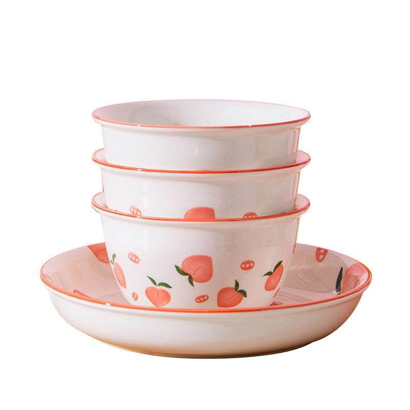 日式风碗碟套装用可爱in家s陶瓷餐具饭碗菜盘合套Z1204装微组波炉,餐饮具,餐具瓷器套装,淘宝优惠券,粉丝福利购,淘宝优惠卷