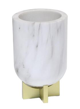 轻奢圆柱大仿理石瓶摆件客厅茶几花电器视柜大KNC口径花插花软装