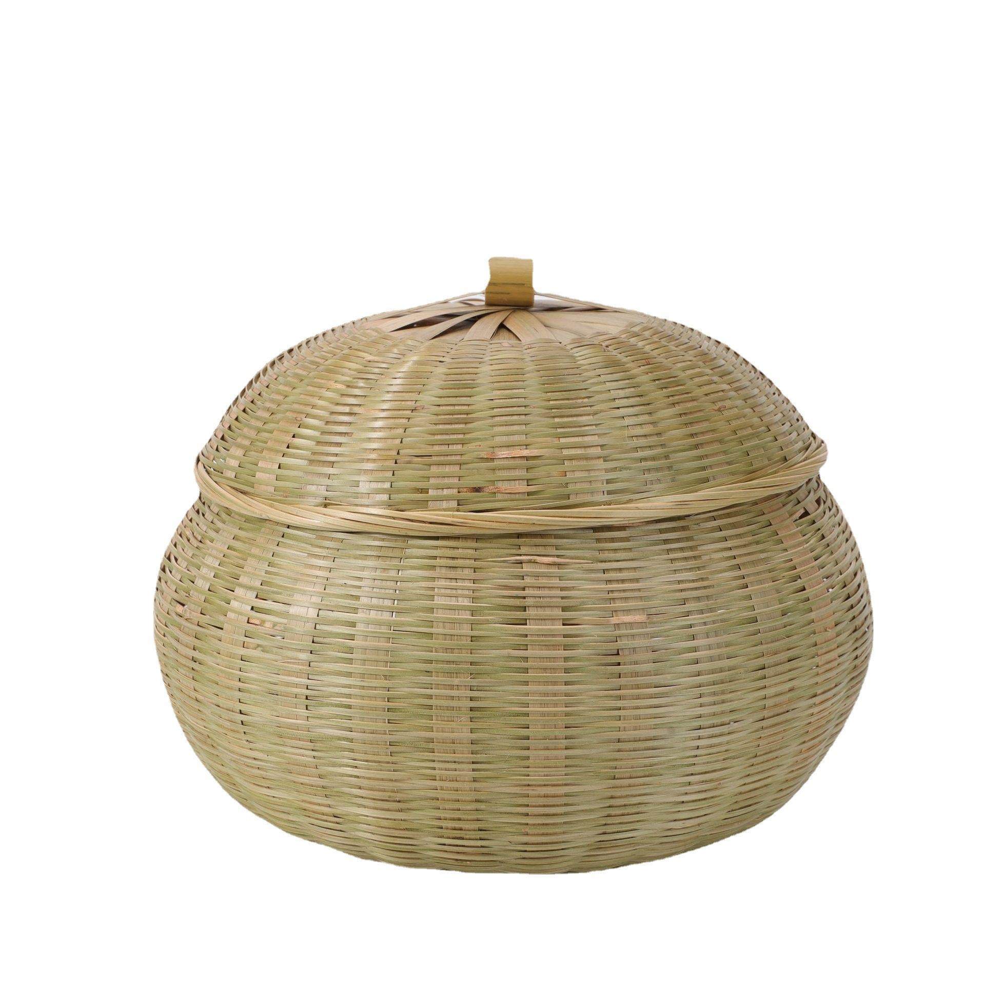 竹制品瓜篮带盖子南竹青层竹筐圆形DL29鸡蛋茶叶收头纳篮竹筐,特色手工艺,竹编/竹雕,淘宝优惠券,粉丝福利购,淘宝优惠卷