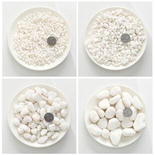 白厂家林生产石子造景白色鹅卵石枯山水园石绿化铺面用BDT白色子