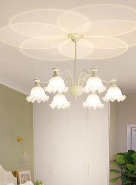 奶花法式复古油风吊灯朵网红氛围投客厅大气餐厅灯书房86805卧室