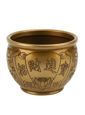 厂黄家做旧款艺铜缸摆件黄铜铜缸百福缸铜摆件如117意铜缸工缸品