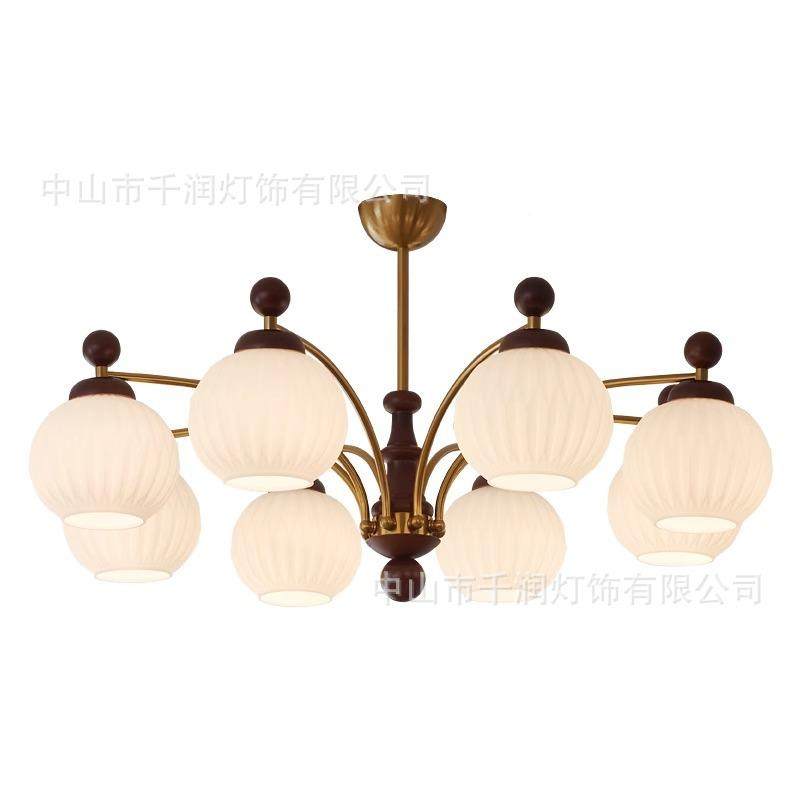 复古客厅吊灯法式中古风大灯厅主南风洋风侘358寂实木餐厅灯灯中,家装灯饰光源,智能吊灯,淘宝优惠券,粉丝福利购,淘宝优惠卷