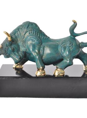 THSY40年新品黄铜牛摆件桌厂家送礼面牛品摆件家居酒饰柜