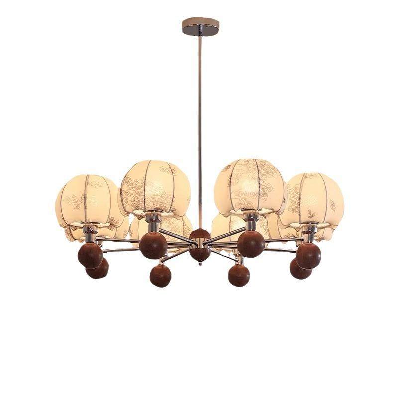 美式复古厅吊灯中古风纹卧客310室花灯南洋布艺胡吊桃木书房餐厅,家装灯饰光源,智能吊灯,淘宝优惠券,粉丝福利购,淘宝优惠卷