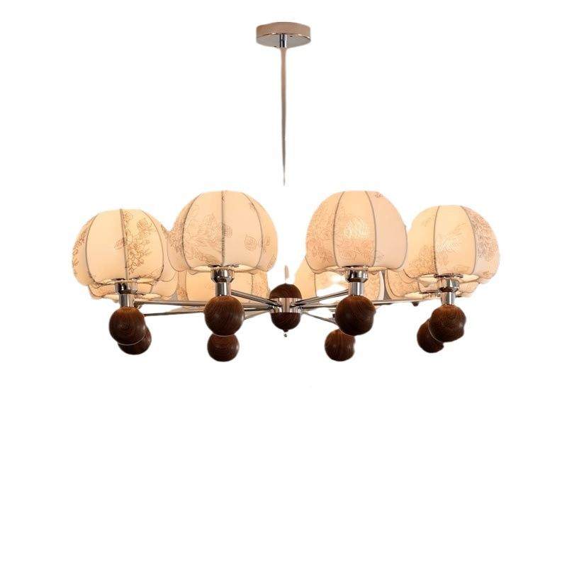 法式复风古客厅吊灯中南洋布艺客古厅桃主灯侘寂风胡木餐厅卧室灯,家装灯饰光源,智能吊灯,淘宝优惠券,粉丝福利购,淘宝优惠卷