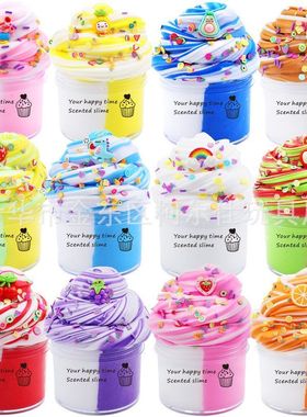 12pcs拼色棉花泥套装slime kit 50ml史莱姆彩泥黄油泥厂家直