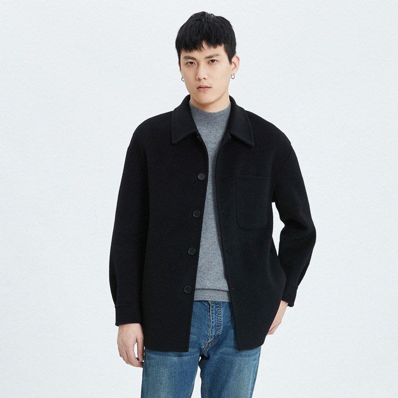羊毛呢外套男士翻领商务夹克24