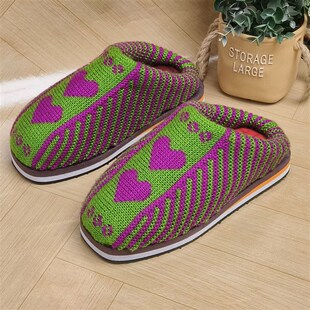 拖鞋毛线手工编织秋冬季防滑加厚鞋底毛线勾打包头棉鞋成品男女款