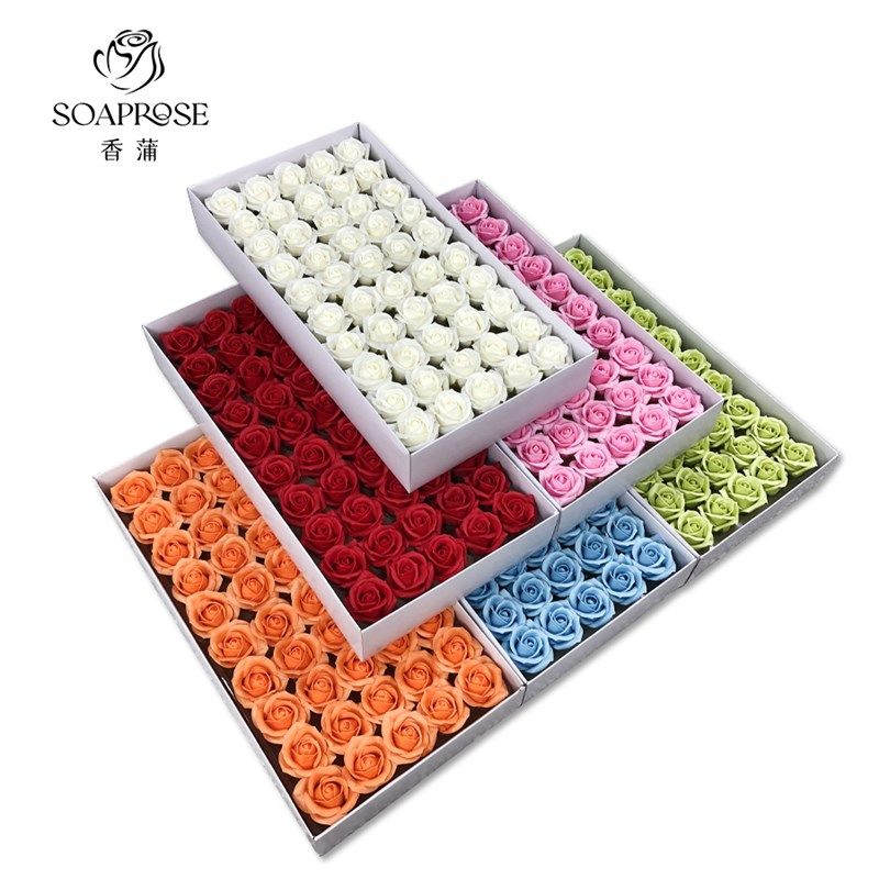 情人节小冷美人玫瑰香皂花永生肥皂花礼盒花束diy礼盒花束材料