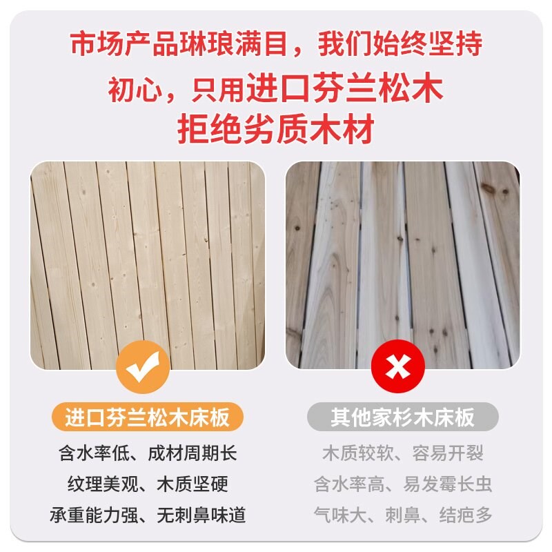 硬床板垫片e实木排骨架1.8米折叠木板松木整块硬板床垫护腰护脊椎