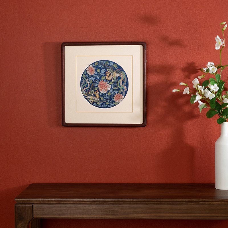 南京云锦研究f所博物馆装饰画新中式国风挂画立体丝织画传花鸟挂