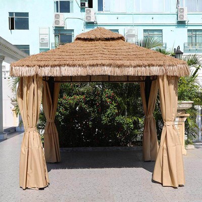 室外亭庭院农家乐茅草亭房屋草棚风景农场室外亭模拟毛亭