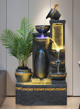 简约流水喷泉摆件创意家居客厅落地鱼池景观阳T台户外现代加湿器