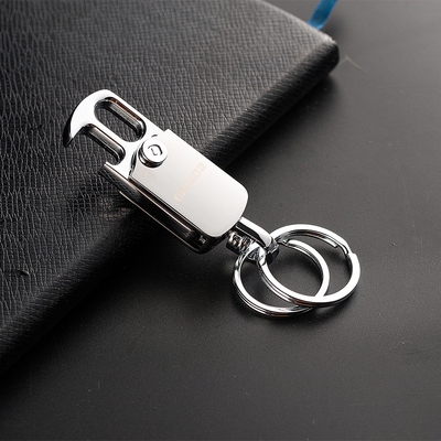男士腰挂钥匙扣  多功能汽车钥匙链 带开瓶器金属钥匙圈定制刻字