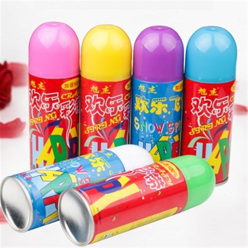 甄选喜庆彩带节日庆典生日手喷厂家直销婚礼用品彩喷欢乐喷雪