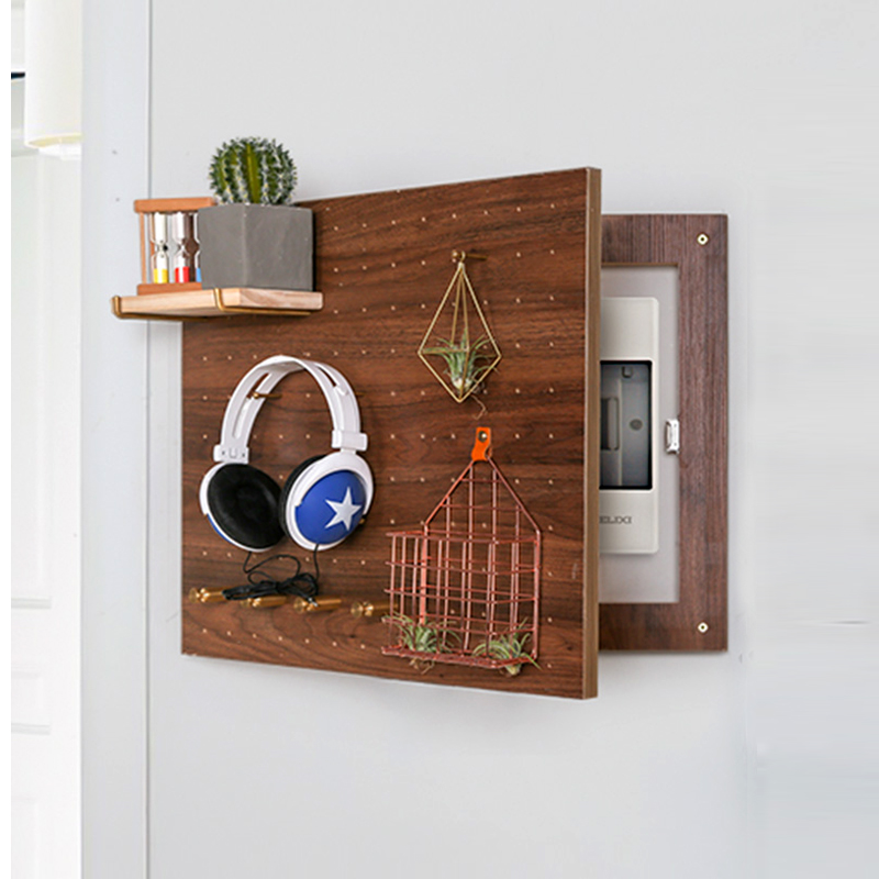 电表箱置物架竖版现代简t约 电表盒洞洞板装饰画挂钩挂钥匙竖款