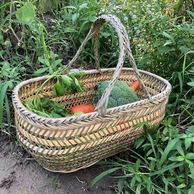竹篮野餐篮竹编菜篮子家用竹篮子提篮购物篮鸡蛋篮饭店蔬菜展示筐