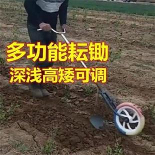 锄草松土机锄草铲蒜苗新品 2021多功能手推除草机双轮p电动便携式