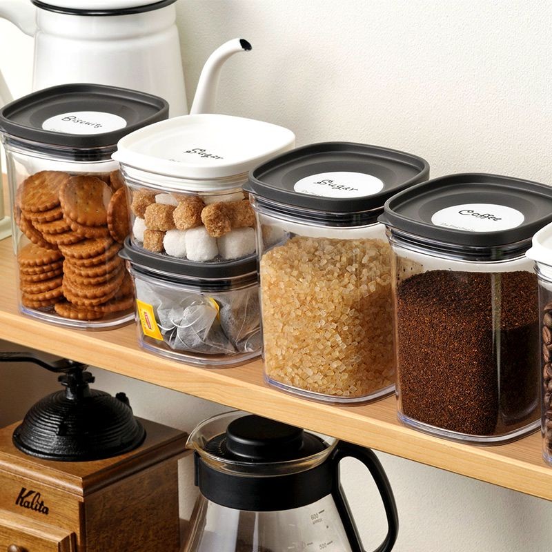 日本进口inomata食品级塑料密封罐透明厨房五谷杂粮收纳盒储物罐