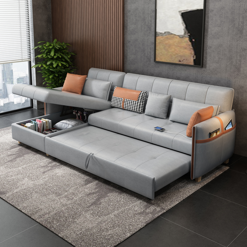 网红沙发床两用可折叠客厅多功能大小户型可以当床储物带贵妃坐卧