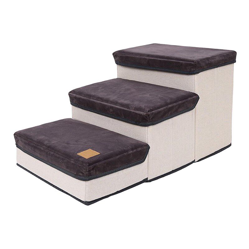 Macio 3 passos c?o escadas destacvel capa pet rampa escad