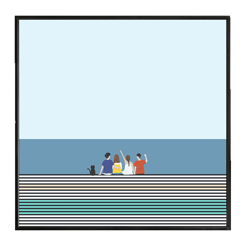 北欧现代简约正方形客厅卧室装饰画沙发背景墙壁画餐厅玄关挂画图片