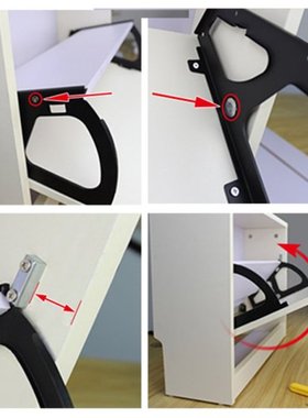 1 Pair Shoes Cabinet Hinges Flip Frame Hidden Movable Turnin
