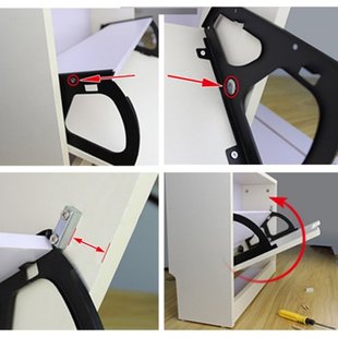 Cabinet Hinges Movable Pair Turnin Hidden Shoes Frame Flip