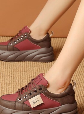 小a定制潮味手工女鞋休闲鞋#F80812秋季百搭真皮老爹鞋厚底包鞋