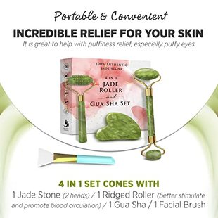 Face Gua Sha Jade Beauty for Set Rolle Roller
