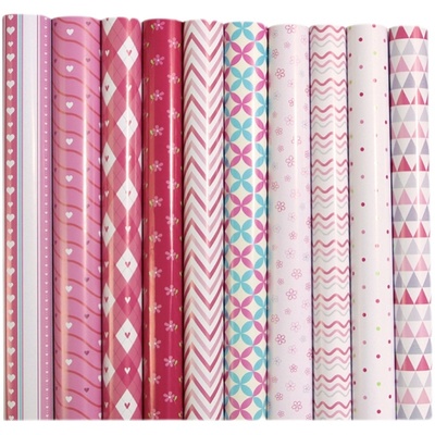 pink gift wrapping packaging包装纸女孩decoration paper book