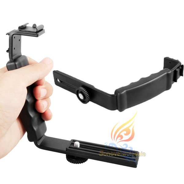 相机闪光灯支架 DV支架 闪光灯手持支架托架 摄影补光灯L型支架