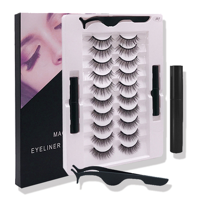 Magnetic Volume Eyelashes Box Package Set Full Strip 5/7/10