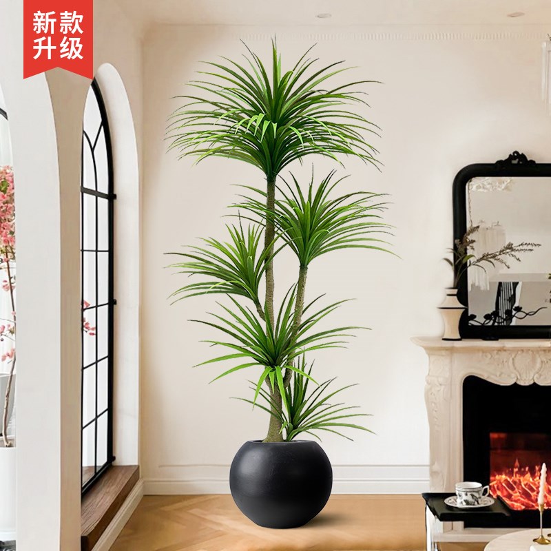 大型仿真绿植高端轻奢龙血树千年木室内I装饰大型盆栽高级落地摆