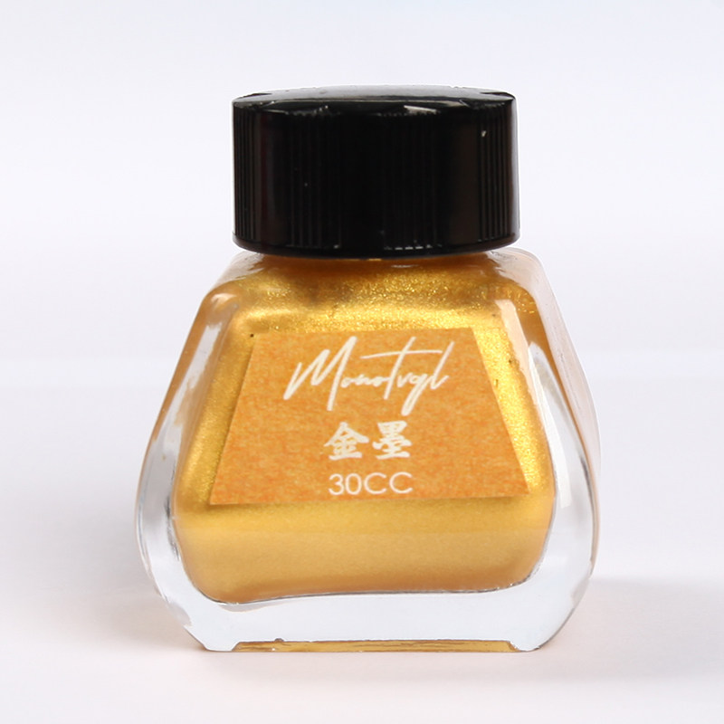 梦珐尔白色墨汁朱砂红彩色金墨液毛笔书法国画颜料墨水30g金银白