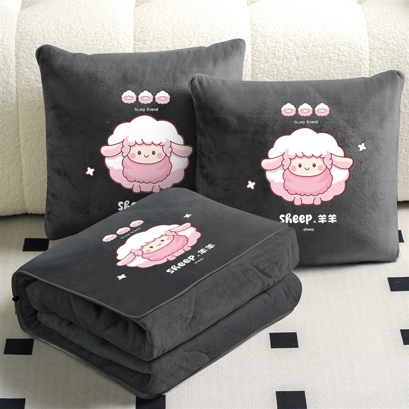 12生肖抱枕被子午睡p枕头靠枕二合一两用冬季加厚珊瑚绒汽车载毯