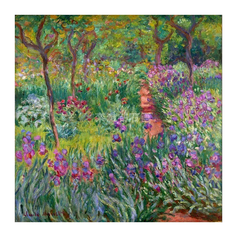世界名画DIY方钻满钻钻石画莫奈吉维尼K的鸢尾花园贴钻印花十字绣