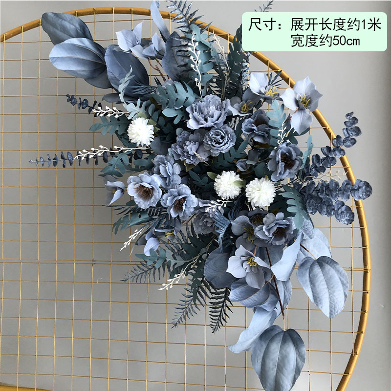 婚礼背景花c排 仿真花婚庆挂花T台装饰路引花红色场景布置地排花