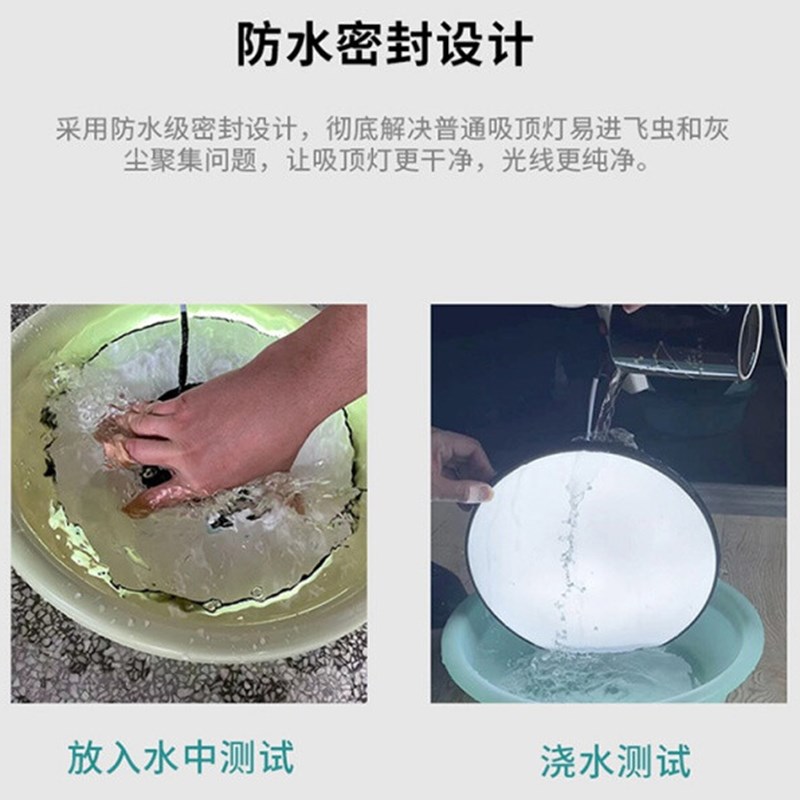 LED吸顶灯超薄防潮防蚊虫三防阳台圆形浴N卧室厨房卫生间客厅灯具