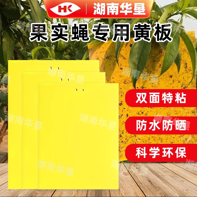 黄板果实蝇桔小实蝇诱p粘板防水防晒抗老化双面粘虫大棚专用诱虫